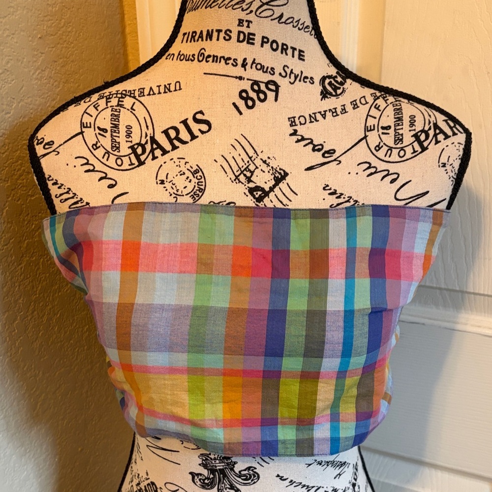 Free People Multicolor Plaid Tube Top